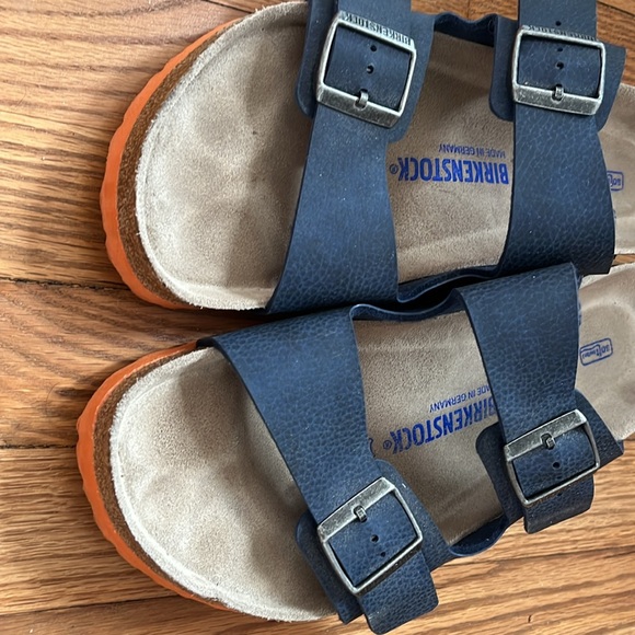 Birkenstock Arizona Birko-Flor Sandals blue Size 12-12.5 (45 Eur) soft footbed - Picture 4 of 8